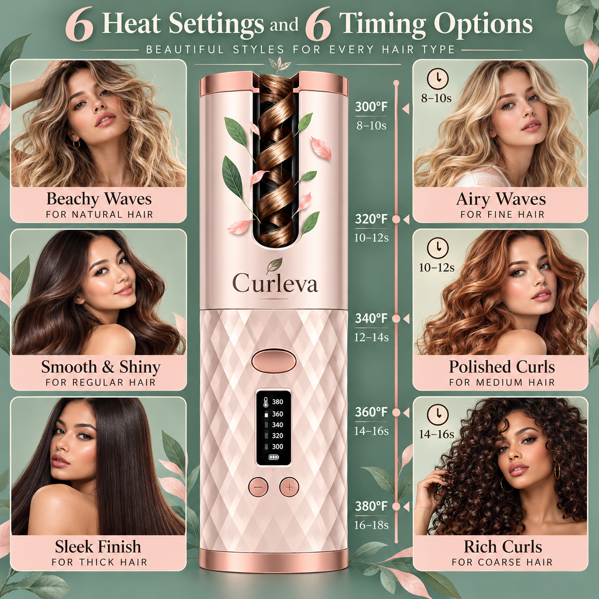 Curléva™ — Wireless Automatic Hair Curler